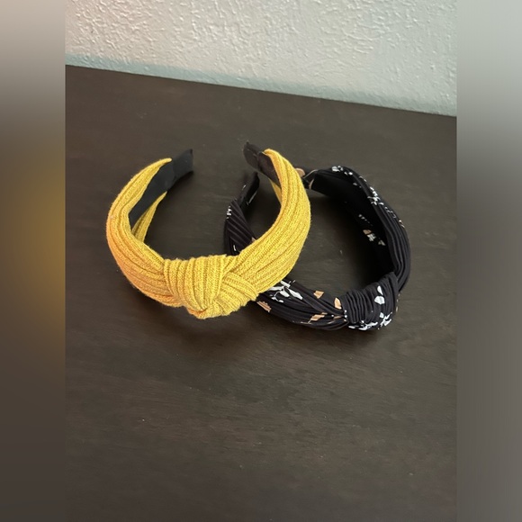 Two knot top headbands. One floral, one yellow. - Picture 3 of 3